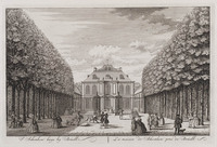 KG 07419
<br/>
Gezichten op de Rijn: 'T Schenken huys by Brühl
<br/>
<em>Leth, Hendrik II de (1703-1766)</em>